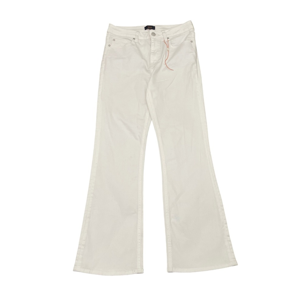 NWOT Quince Bella Stretch Kick Flare Jeans Womens 28 Cloud White CRGCLC006